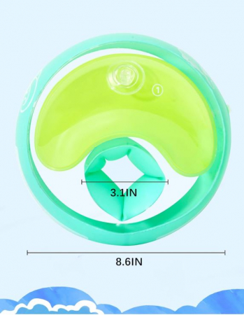 Aripioare inot gonfiabile pentru copii PeaZeLee, 1-6 ani, albastru/verde [6]