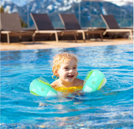 Aripioare inot gonfiabile pentru copii PeaZeLee, 1-6 ani, albastru/verde [4]