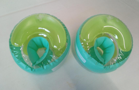 Aripioare inot gonfiabile pentru copii PeaZeLee, 1-6 ani, albastru/verde [3]