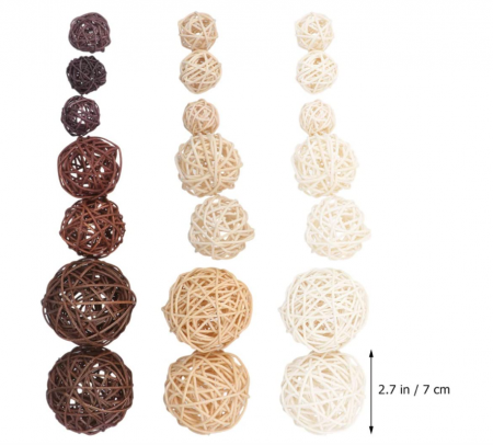 Artibetter 21 bucăți bile de ratan pentru decorare [4]
