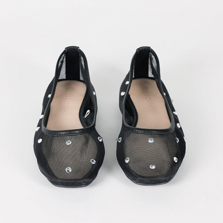 Balerini dama The Drop, plasa neagra cu strasuri [5]