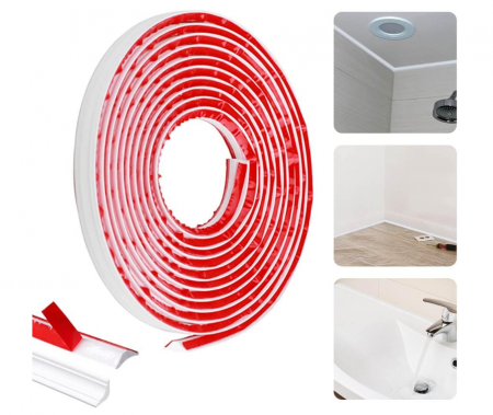 Banda decorativa autoadeziva QINERSAW 5 mx12 mm pentru marginea tavanului, peretilor, mobilei, podelei [0]