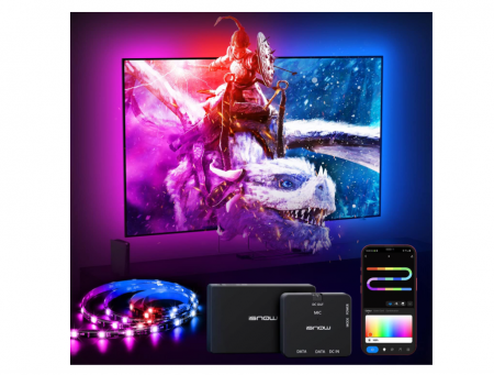Bandă LED pentru TV ISNOW, RGBIC, iluminare de fundal TV pentru 75-85 inchi, Dolby 4K60HZ [0]