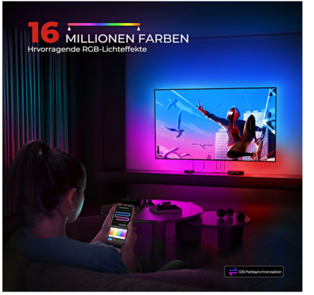 Bandă LED pentru TV ISNOW, RGBIC, iluminare de fundal TV pentru 75-85 inchi, Dolby 4K60HZ [2]