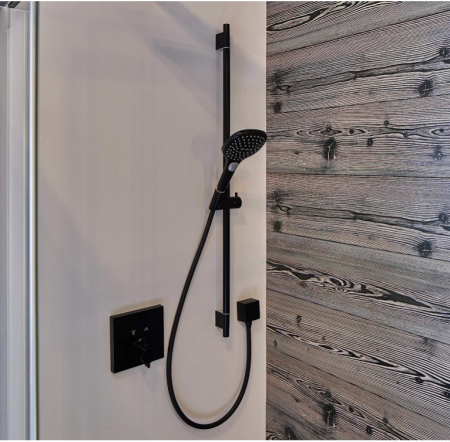 Bară de duș Hansgrohe Unica S Puro, 90 cm cu furtun de duș, negru mat, 28631670 [2]