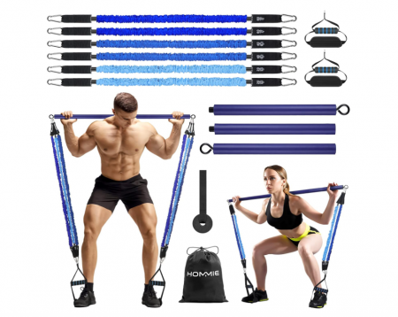 Accesorii antrenament - Bară portabilă pentru Pilates Hommie, 3 secțiuni