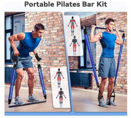 Bară portabilă pentru Pilates Hommie, 3 secțiuni [4]