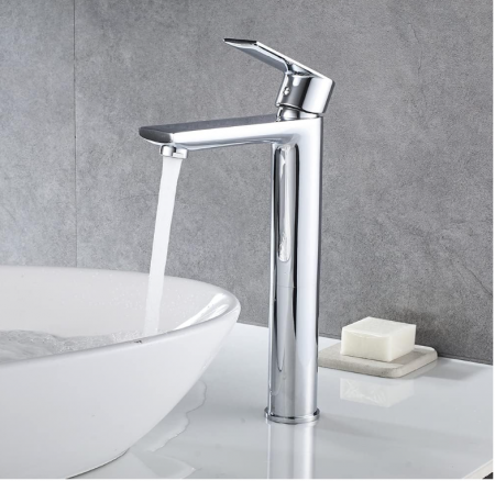 Baterie de baie Ibergrif, robinet pentru chiuveta, cu economisire de apa, inaltime 253 cm, racord apa rece/calda [4]