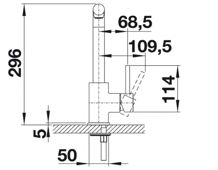 Baterie de bucătărie BLANCO 521466 cu presiune joasă MILA-S, robinet, crom [4]