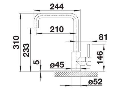 Baterie de bucatarie BLANCO Mili 523 103, antracit [1]
