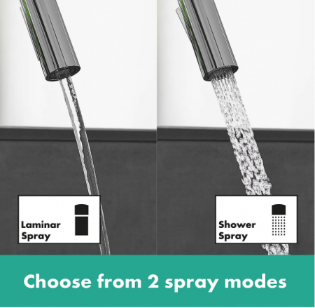 Baterie de chiuveta Hansgrohe Focus M41, extensibila, 2 tipuri de jeturi, crom [1]