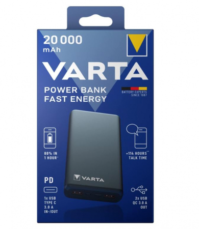 Baterie Externa Varta 20,000 mAh, cablu de incarcare Micro USB [6]