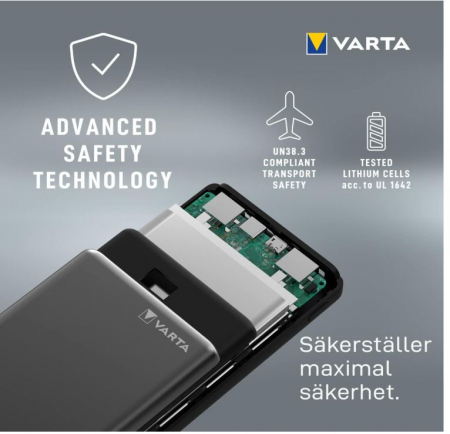 Baterie Externa Varta 20,000 mAh, cablu de incarcare Micro USB [9]