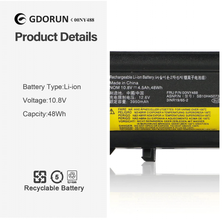 Baterie Laptop Lenovo ThinkPad L560 L570 20F1 20F2 20J8 20J9 20JR 20JQ 4500mAh [1]