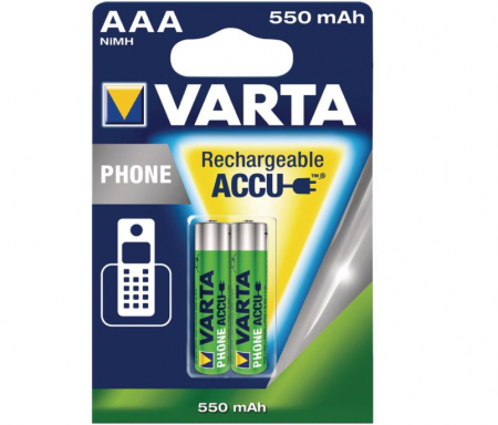 TV, Audio & Foto - Set 2 baterii reincarcabile, AAA, 550mAh, VARTA 58397101402