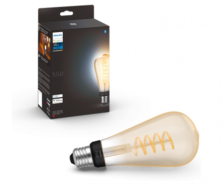 Corpuri iluminat - Bec inteligent Philips Hue White Ambiance Filament ST72 E27