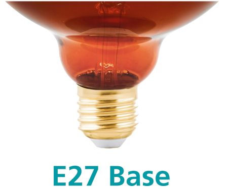 Bec LED dimabil EGLO, vintage, E27, 4 wați, 30 lumeni, alb cald, 2000k, G125, Ø 13cm [4]