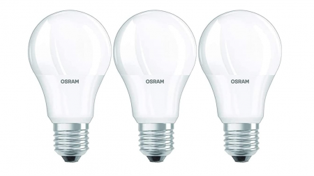 Bec LED OSRAM, Bază E27, Alb Cald (2700 K), LED Classic A, pachet de 3 [2]