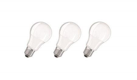 Iluminat & Electrice - Bec LED OSRAM, Bază E27, Alb Cald (2700 K), LED Classic A, pachet de 3