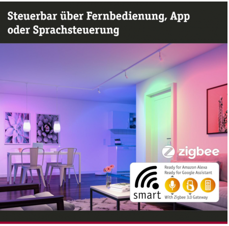 Bec LED Paulmann 29146 Zigbee Standard 230V pentru casă inteligentă E14, 470lm, 5W, RGBW [2]