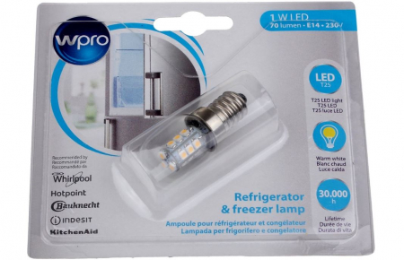 Aparate Frigorifice - Bec LED pentru frigidere, 1W, E14, T25, WPRO 484000008964