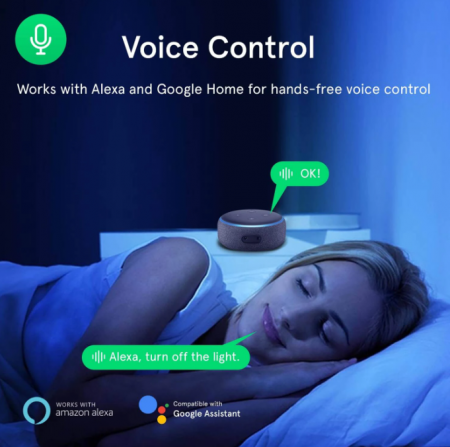 Bec LED RGBW inteligent Nous P8, Wi-Fi, GU10, 4.5W, 350 lm, lumina alba si colorata, control vocal [4]