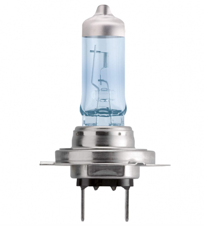 Bec Philips 12972WVUSM WhiteVision pentru faruri auto (H7, 55 W, Halogen, Faza lunga, Faza scurta, PX26d, 4200 K, alb intens) [1]