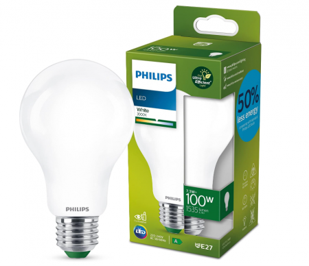 Corpuri iluminat - Bec PHILIPS LED Ultra Eficient, 3000K, E27, 100W, alb