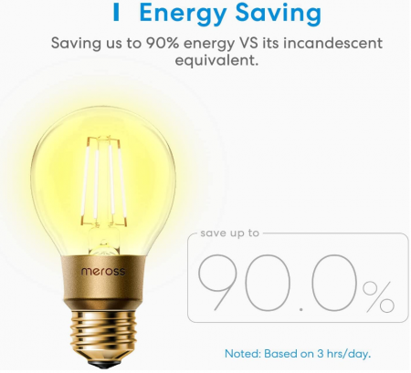 Becul Meross WLAN Edison Vintage, Funcționează cu Apple HomeKit [5]