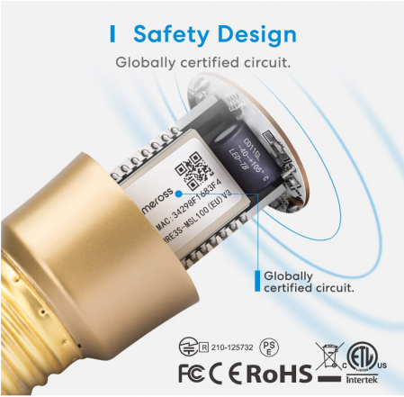 Becul Meross WLAN Edison Vintage, Funcționează cu Apple HomeKit [6]