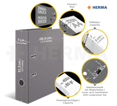 Biblioraft HERMA, A4, Cotor 70 mm, model cu imprimeu pentru copii [7]