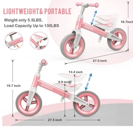 Bicileta fara pedale pentru copii MHCYLION, pentru echilibru, 1.5-4 ani, până la 25 kg [9]