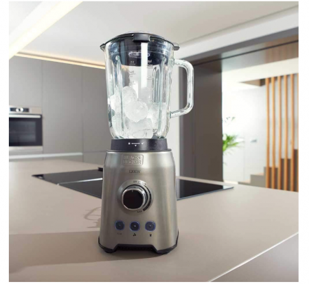 Blender Black+Decker BXJB1200E, 1200W, recipient sticla 1.5 L, 3 programe, oțel inoxidabil [1]