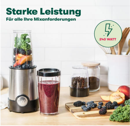 Blender pentru smoothie-uri si bauturi BELLA 240 W, 400 ml, din oțel inoxidabil/negru [6]