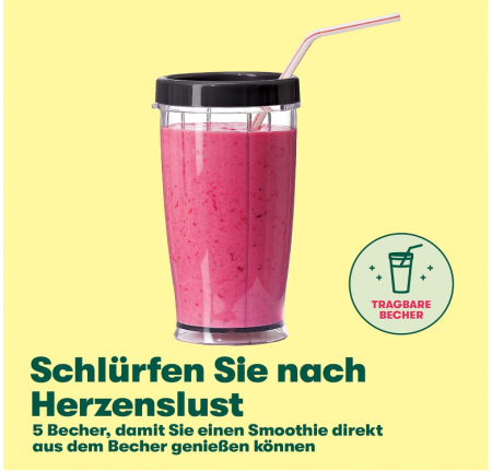 Blender pentru smoothie-uri si bauturi BELLA 240 W, 400 ml, din oțel inoxidabil/negru [5]