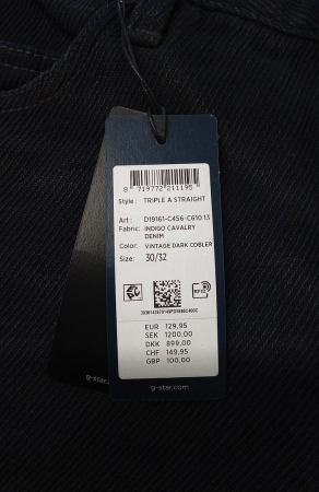 Blugi pentru barbati G-STAR RAW Triple A Regular Straight D19161-C456-C610, 30W/32L [7]