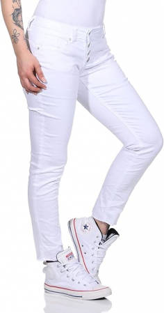 Blugi si Pantaloni femei - Blugi skinny pentru femei Buena Vista Malibu 7/8 Stretch Twill, alb, XL