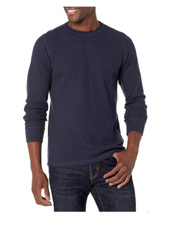 Alte articole vestimentare barbati - Bluza cu maneca lunga pentru barbati Amazon Essentials, Regular Fit, bleumarin, L