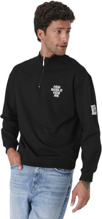 Bluza cu maneca lunga pentru barbati Trendyol, cu guler, negru, L [2]