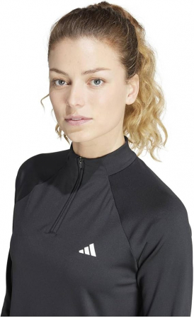 Bluza cu maneca lunga pentru femei Adidas Train Essentials Minimal Branding 1/4, negru, M [4]