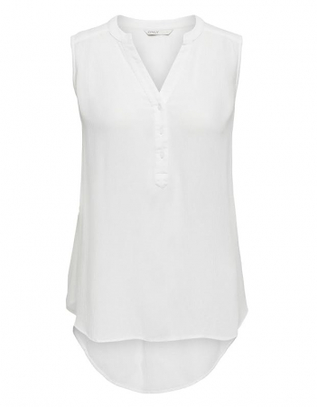 Bluza fara maneci pentru femei ONLY Onljette Life S/L Top Wvn Noos, alb, 38 [0]