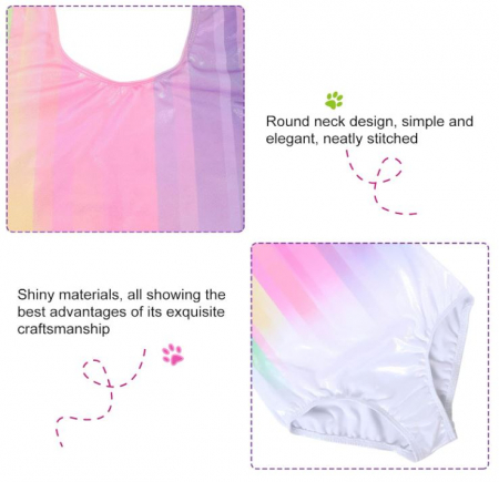 Body gimnastica pentru fete Bezonier, fara maneci, multicolor, 100 (3-4 ani) [6]