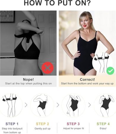 Body modelator pentru femei SHAPERX, control al abdomenului, negru, L/XL [4]