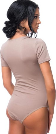 Body pentru femei cu maneca scurta Evoni, maro, XXL [1]