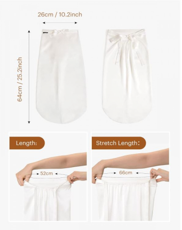 Boneta de dormit pentru femei LilySilk, din matase, alb [2]