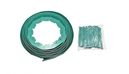 Gradinarit - Bordura separatoare gazon RAM ONLINE Flexibil cu 40 de cuie 10m Verde