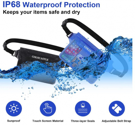 Borseta impermeabila COLOCASTLE, curea reglabila, 22 x 16 cm, negru [2]