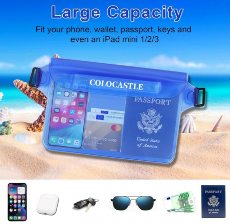 Borseta impermeabila COLOCASTLE, curea reglabila, 22 x 16 cm, negru [3]