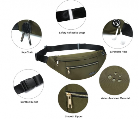 Borseta multifunctionala MAXTOP, 3 compartimente, kaki [3]