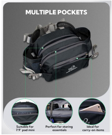 Borseta multifunctionala pentru drumetii WATERFLY, cu compartiment pentru sticla, impermeabila [1]